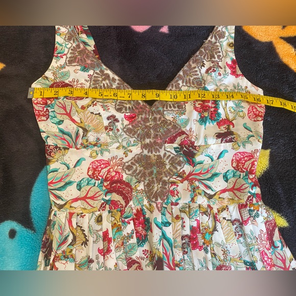 Plenty by Tracy Reese silk floral dress with lace bead in the front size 8 - Picture 8 of 16